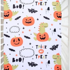 Halloween Pumpkin Crib Sheet Dinosaur Fitted Sheet for Boys Girls - 1 Pack Ba... - Picture 1 of 7