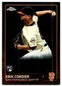 2015 TOPPS CHROME AUTOGRAPHED ROOKIES ERIK CORDIER RC AUTO SAN FRANCISCO GIANTS - Picture 1 of 2