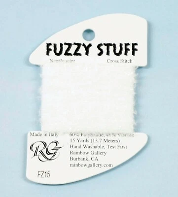 FUZZY STUFF WHITE #15 Stitch Fiber 15 Yard Needlepoint Thread by Rainbow Gallery
