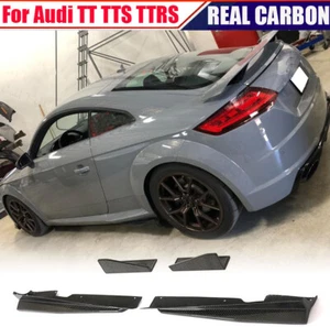 Para Audi TTRS TTS TT S-Line 15-18 Faldones Laterales de Carbono REAL Extensión Labio Divisor - Imagen 1 de 15