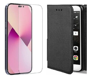Etui Coque Portefeuille + Verre Trempé pour iPhone 16e 16 Pro Max 15 Plus 14 SE - Photo 1 sur 17
