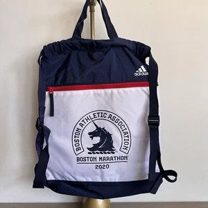 ADIDAS BOSTON MARATHON® 2020 B.A.A. AMPLIFIER SACKPACK BLUE & WHITE NWOT RUNNING - Picture 1 of 10