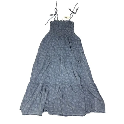 Maxi Vestido para Mujer Caballete Talla M Denim Floral Calado Nuevo con Etiquetas Foto 1 de 4