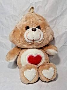 Original 1983 Kenner Care Bears Tenderheart Bear 13" Plush Brown Red Heart - Picture 1 of 8