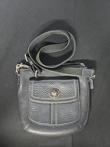 COACH Crossbody Bag Pebbled Leather, Turn Lock, Flap Pocket READ** - Picture 1 of 9