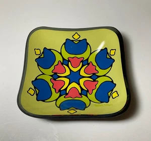 Peter Max Collectors 60s Psychedelic Pop Art 5” Square Glass Dish/Bowl - Picture 1 of 7