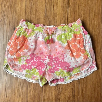 Шорты Boden для девочек 8 лет розовые с оборками маргаритки весенний шнурок - Изображение 1 из 3