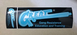 Vintage G.R.E.A.T. Gang Widerstand Bildung und Training Aufkleber 10 Zoll 90er - Bild 1 von 3