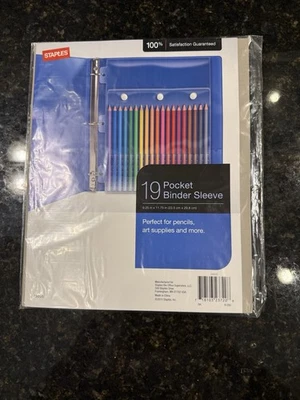 Staples Binder 套带 19 个口袋,适合铅笔、艺术用品等 — 第 1/3 张图片