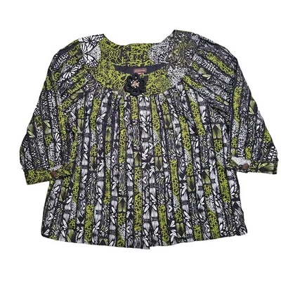 Chaqueta Floral Mujer Marca XL Verde Negro Broche Múltiples Cottagecore Leer Foto 1 de 4