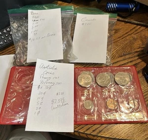 Konvolut alte ausländische Münzen EURO, Kanada & Australien & Token & Schmuck - Bild 1 von 7