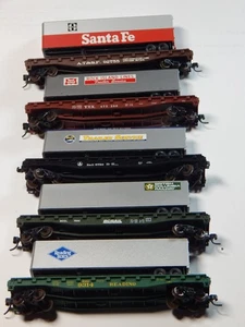 5) ATLAS FLAT CARS W/TRAILER NO BOX N GAUGE GREAT SHAPE #2 LQQK - Picture 1 of 3