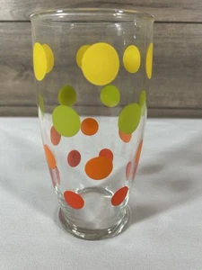 Retro 1960 to 1970s Libby drinking glass, polkadot pattern - Picture 1 of 4