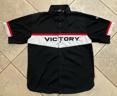 Victory Motorcycles Mechanics Shirt Button Up Cotton Blend Men’s Size Large - Image 1 of 4