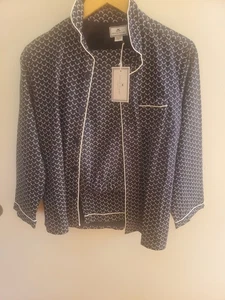NEW WITH TAGS PETITE PLUME NORDIC ANTLER BLUE WHITE PAJAMAS GIRLS SIZE 12 - Picture 1 of 4