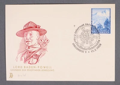 MayfairStamps Austria 1958 Lord Baden-Powell Boy Scouts Cubierta aau_93031 Foto 1 de 2