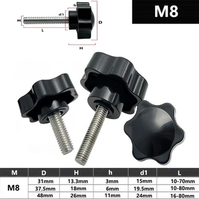 M8 (8mm) Edelstahl Sterngriff Sternmutter Klemmmutter Sternschraube Flügelmutter - Bild 1 von 4