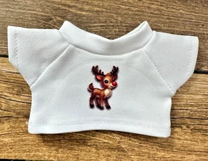 FITS labu Doll Clothes Tee Shirt 15-17cm Christmas Holiday Rudolph Reindeer - Picture 1 of 1