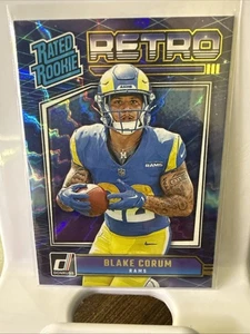 2024 Panini Donruss Blake Corum RETRO Blue Rated Rookie RC #10 Color Match - Picture 1 of 10