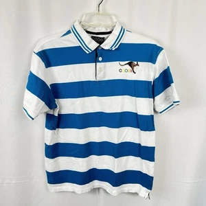 Coogi Striped Polo Shirt Youth Size 18-20 Blue /White Embroidered - Picture 1 of 6