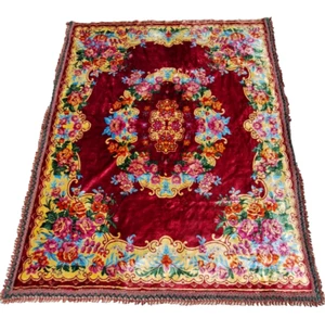 Tapiz grande floral rosa colgante de pared 67" ancho x 88" alto Italia estilo mediterráneo - Imagen 1 de 21