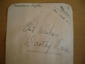Rare Autograph-Dorothy Ware, Singer, Transatlantic Rhythm-Adelphi 17 Oct 1936 - Picture 1 of 2