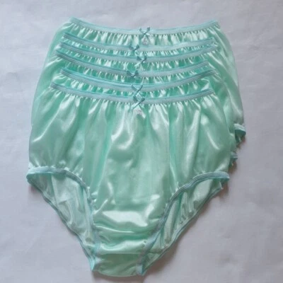 6 Green Underwear Nylon Panties Underwear Women Silky Soft Briefs Waist 30-36" L - Image 1 of 4