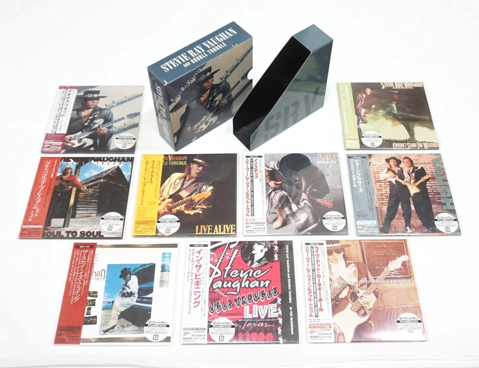 Stevie Ray Vaughan - Mini LP CD 9 Titles Set + Promo Box Paper Sleeve Obi Japan - Image 1 of 4