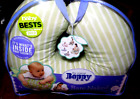 IB~The Original Boppy Brand Chicco Feeding & Infant Support Pillow White & Green