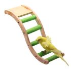 Wooden Parrot Toys Green Swing Durable Parrots Climbing Bridge