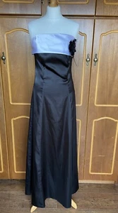 Kleid Abend Vintage 10 schwarz weiß 90er trägerlos Hochzeit Party Anlass Ball - Bild 1 von 10