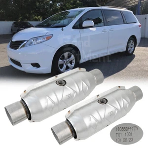 2X 2.5" Catalytic Converters EPA w/ Heat Shield For Toyota Sienna 3.3L XLE LE CE - Imagen 1 de 15