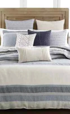 Hotel Collection Linen FULL/QUEEN Duvet Cover  Zipper Closure Lightly Used - Image 1 of 4