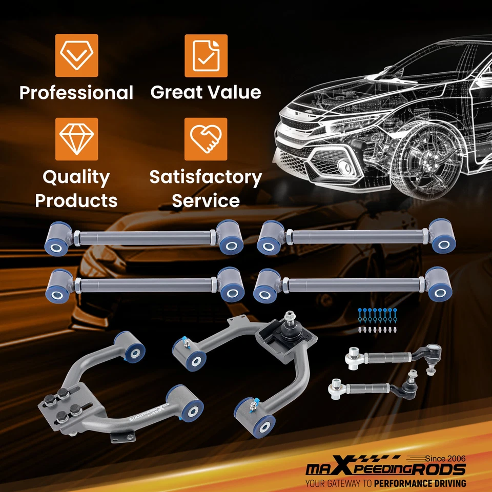 Juego de brazos inclinables delanteros traseros ajustables MaXpeedingrods para 03-07 Accord 04-08 TSX Foto 1 de 4