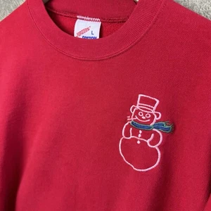 Vintage Skyline Promotions Christmas Pullover Sweater, 90s Jerzees Tag Size L - Picture 1 of 7