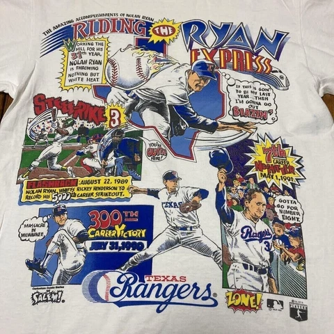 Texas Rangers Nolan Ryan WS Baseball  Graphic Unisex T-shirt Gift Fan S-3XL Cover