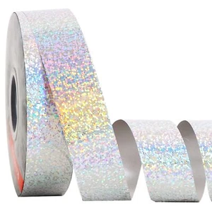 1inch x 100yards Glitter Waterproof RibbonSilver Curling Plastic Ribbon for G... - Picture 1 of 6