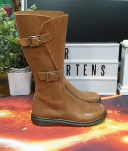BOTAS ALTAS DR MARTENS CAITE CUERO MARRÓN RODILLA TALLA REINO UNIDO 3 EU 36 - Imagen 1 de 12