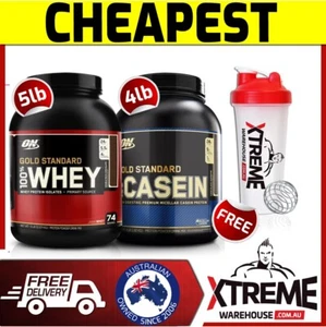 OPTIMUM NUTRITION 100% WHEY 5lb + CASEIN 4lb GOLD STANDARD PROTEIN // WPI WPC - Picture 1 of 1