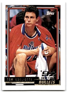 1992 Topps Gold Tom Gugliotta 258 Washington Bullets RC Rookie