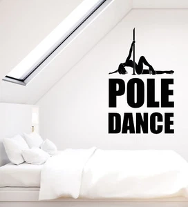 Vinyl Wall Decal Pole Dance Studio Logo Dancer Sexy Girl Stickers (2998ig) - Picture 1 of 3