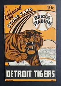 Tigers vs Browns 1939 Baseball Scorekarte - Dizzy Trout & Jack Kramer erstes Spiel - Bild 1 von 6