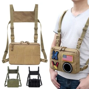 1000D Tactical Chest Bag Outdoor Hunting Harness Chest Rig Waist Pack Adjustable - Picture 1 of 18