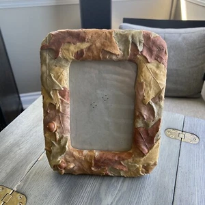 Vintage Heavy Fall Leaves Theme Picture Frame Holds 5x7 Signed 1993 UDC - Picture 1 of 7