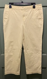 Kate Hill Capri Pants Womens Sz 10 Pastel Yellow Stretch Career Preppy Soft Girl - Picture 1 of 7