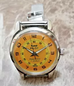 Gift HMT/Mechanical/Hand-wound/Watch/Men's Watch/Vintage/1970s Yellow - Picture 1 of 6