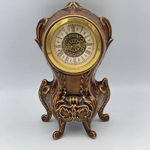 Vintage Kenton’s Lusterware Porcelain Wind Up Mantle Desk Clock West Germany - Picture 1 of 9