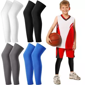 4Pairs Kids Leg SleevesLong Compression Leg SleevesNon Slip UV Protection Ful... - Picture 1 of 7