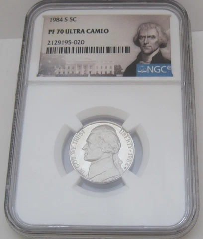1984-S Jefferson Nickel NGC PF70 UCAM Graded Proof - Scarce Low Pop Cover