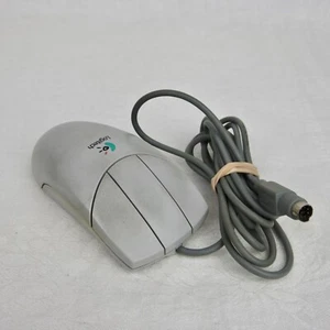 Vintage Logitech 3 Button Mouse Model M-S43 with Wired PS2 Connector  - Picture 1 of 13